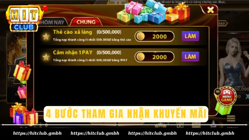 4 bước tham gia nhận khuyến mãi